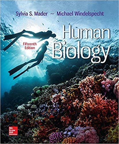 Human Biology 15th Edition by Sylvia Mader, ISBN-13: 978-1259689796