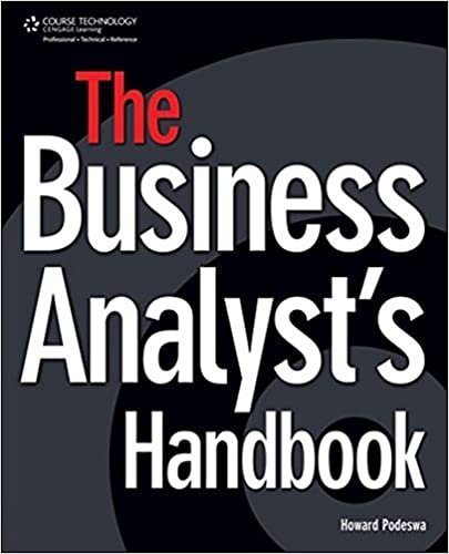 The Business Analyst's Handbook 1st Edition by Howard Podeswa, ISBN-13: 978-1598635652